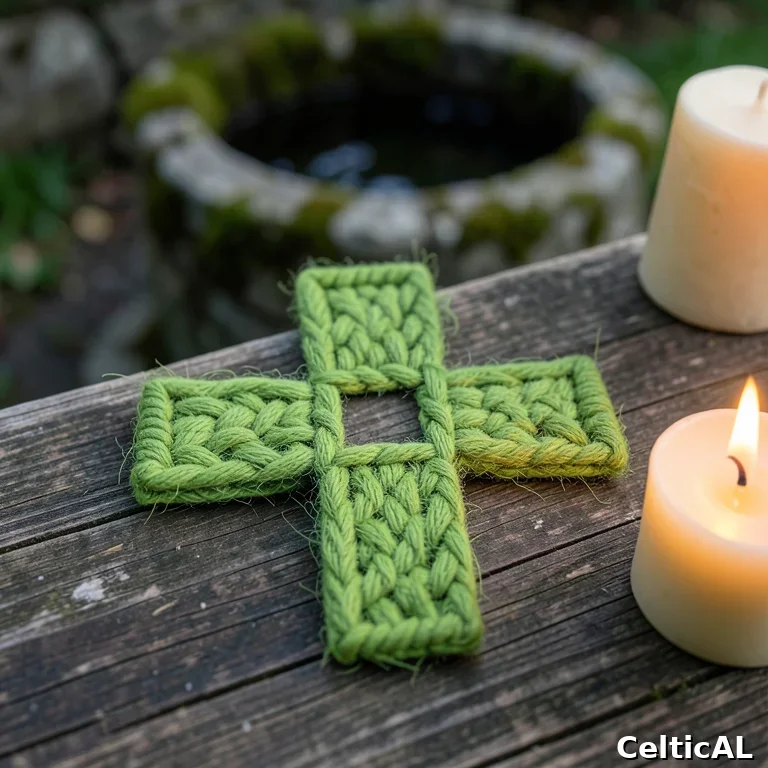 Croce di Brigid intrecciata con giunchi freschi
