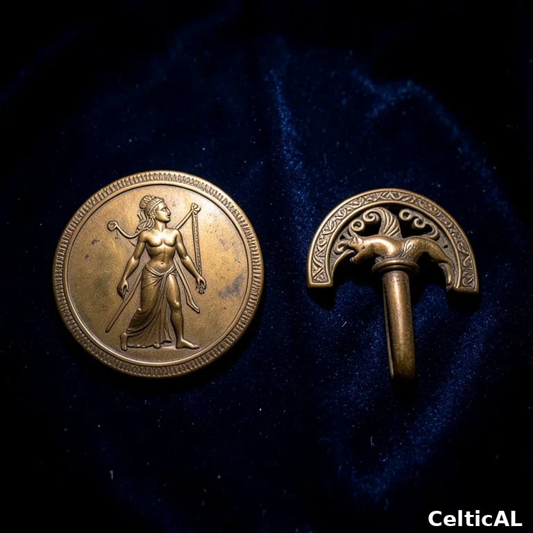 Specchio etrusco e fibula celtica fianco a fianco