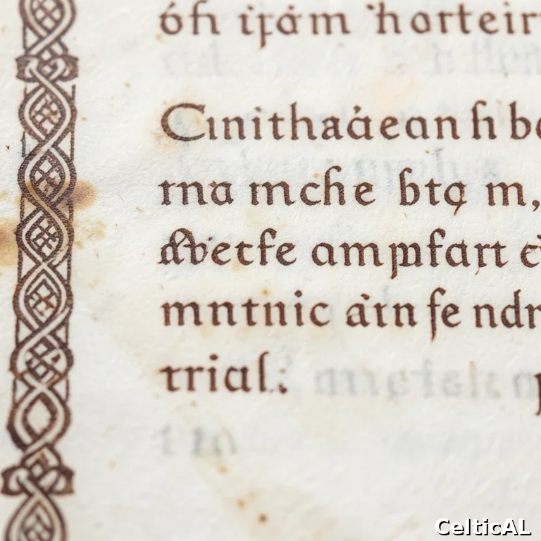 Dettaglio della scrittura minuscola irlandese medievale