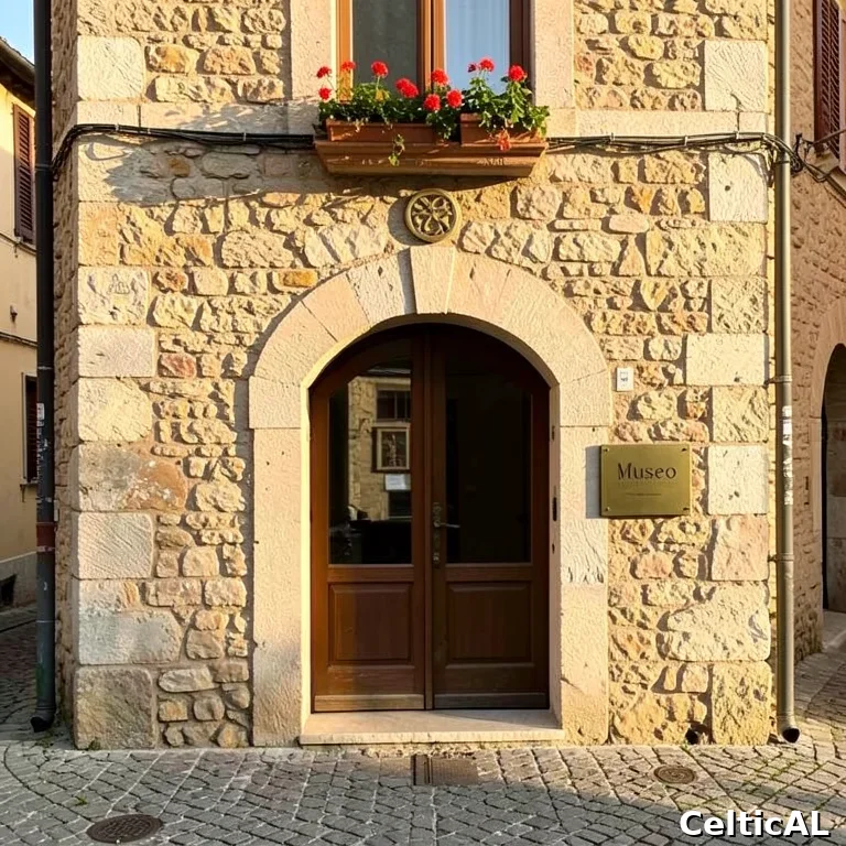 Facciata di un piccolo museo archeologico italiano