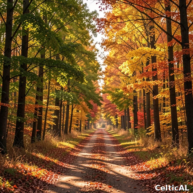 Sentiero forestale all'equinozio d'autunno