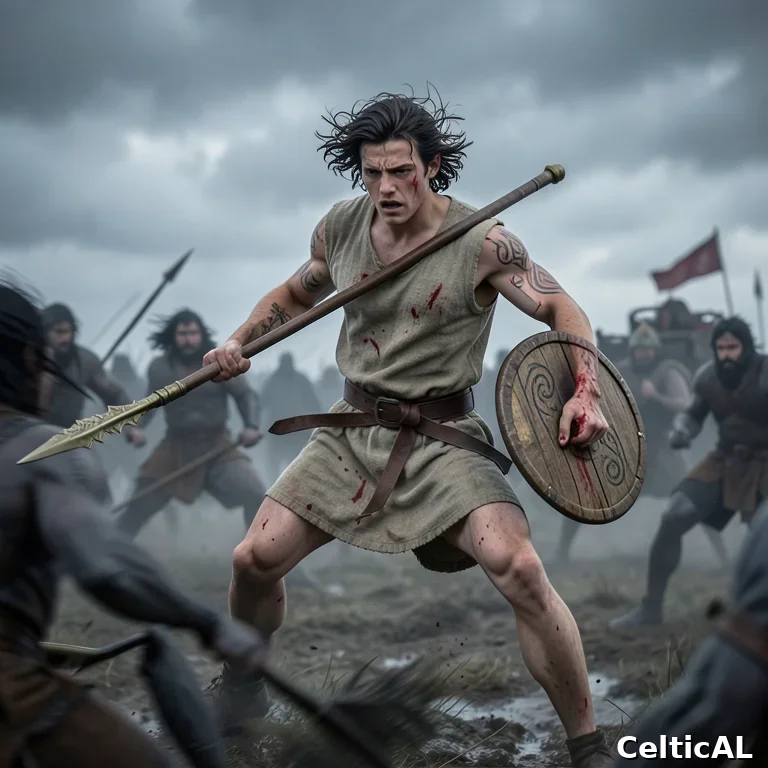 Mitologia celtica: Cú Chulainn in battaglia, eroe del Ciclo dell'Ulster