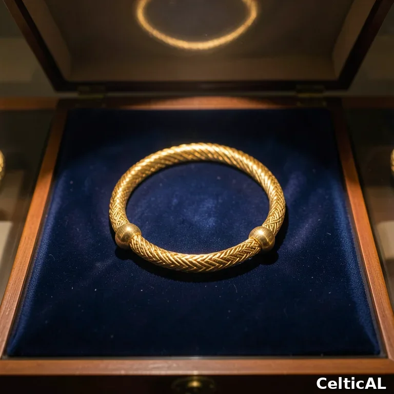 Torque celtico in oro esposto al museo