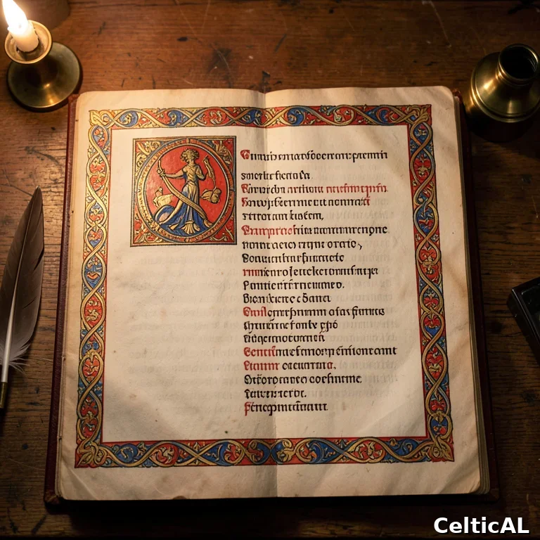 Manoscritto medievale irlandese con elenco di nomi