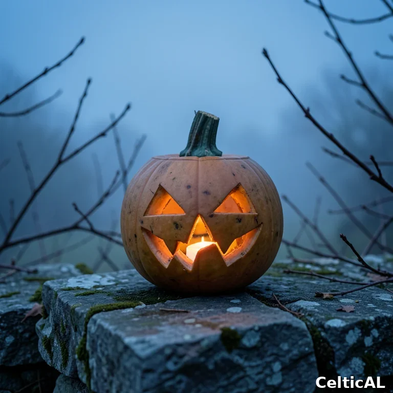 Lanterna intagliata da rapa, tradizione irlandese di Samhain