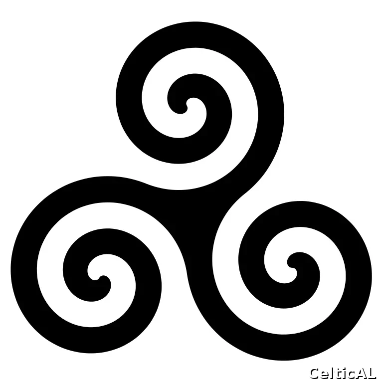 Il triskele: tre spirali in simmetria rotazionale (immagine: Wikimedia Commons, pubblico dominio)
