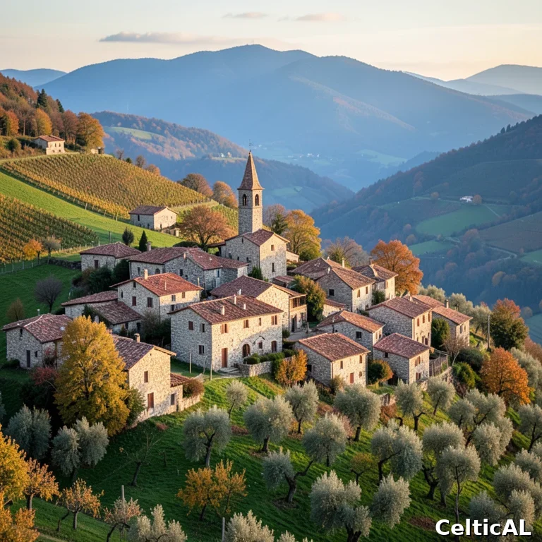 Borgo medievale italiano con nome di origine celtica